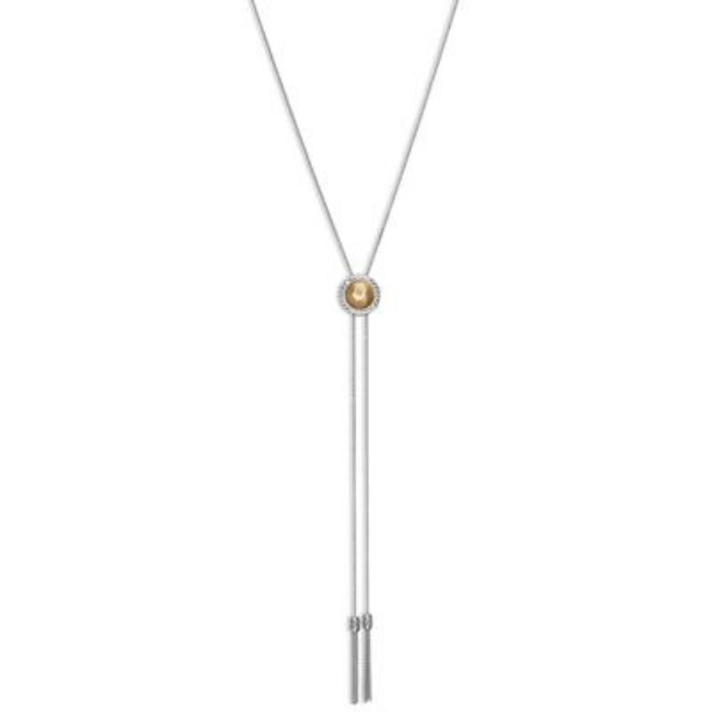 Lucky Brand Two-Tone Hematite-Pave & Chain Tassel Reversible Lariat Necklace✨️